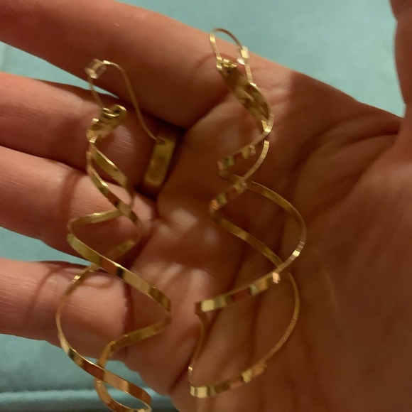 14k Vintage Twirls dangle earrings (Estate) Late 70’s early 80’s. - Picture 2 of 4